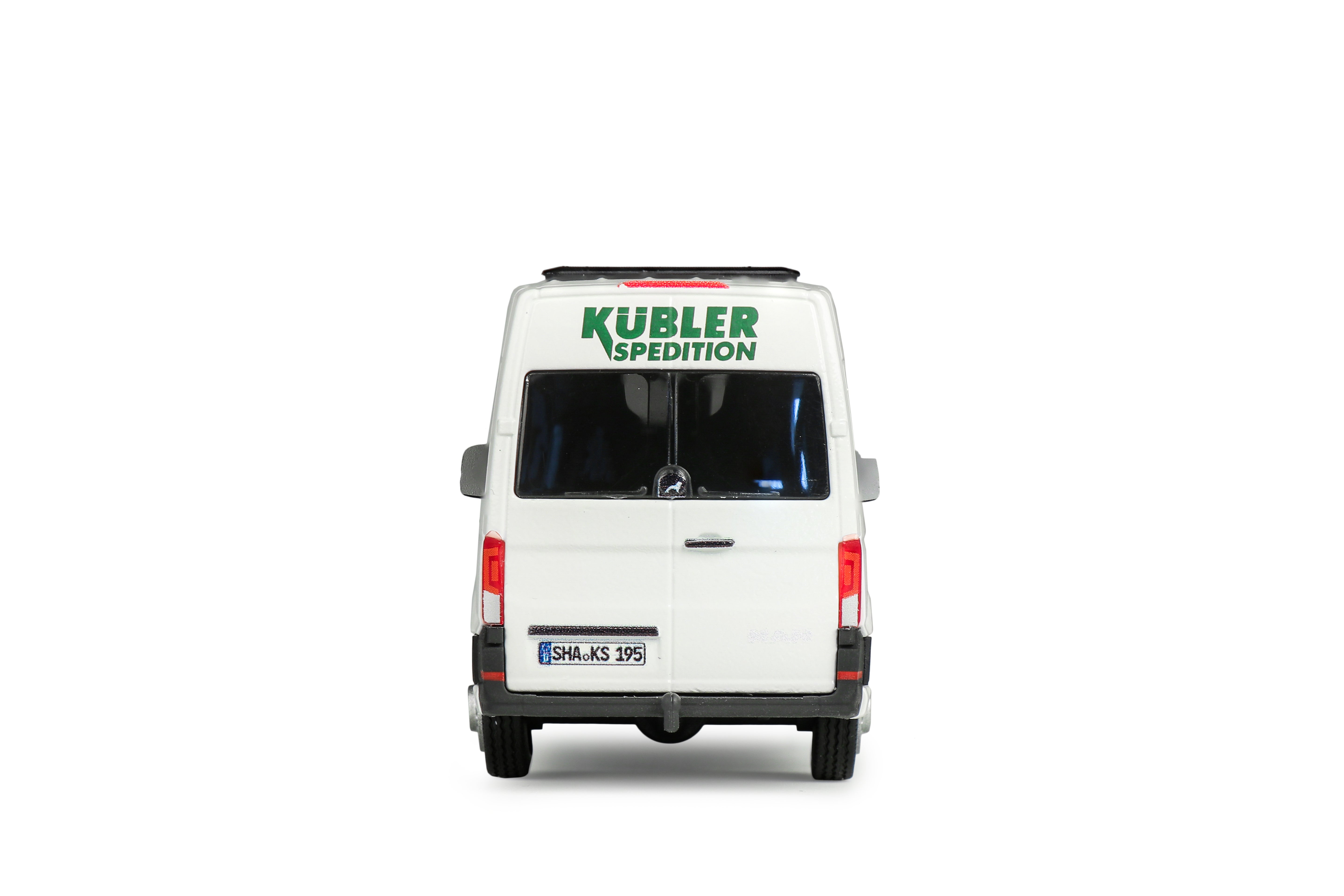 Conrad MAN TGE Kastenwagen Hochdach „KÜBLER“ – Heckansicht, Diecast Sammlermodell im Maßstab 1:50, Art. 1615/20