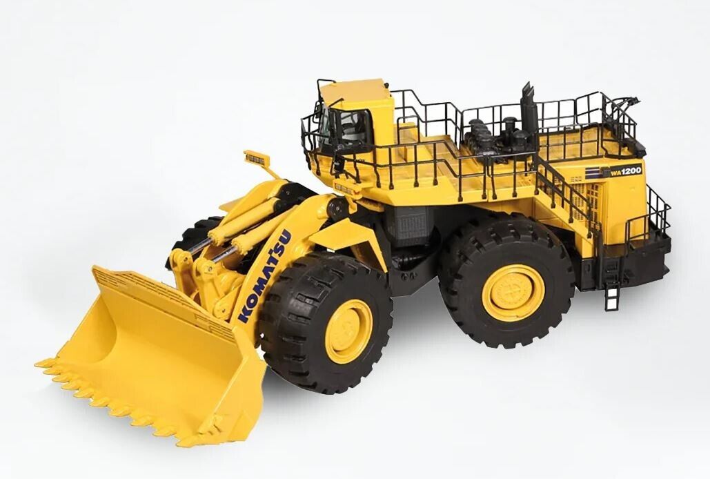 NZG Komatsu WA1200 Radlader in Gelb – Diecast Sammlermodell im Maßstab 1:50, Zinkdruckguss, Art. 889