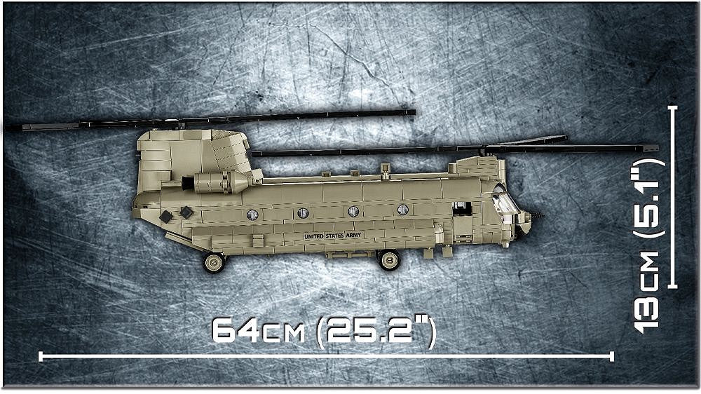 COBI CH-47 Chinook Hubschrauber Klemmbaustein-Modell im Maßstab 1:48 – 815 Teile, Set 5807 – Ansicht 4