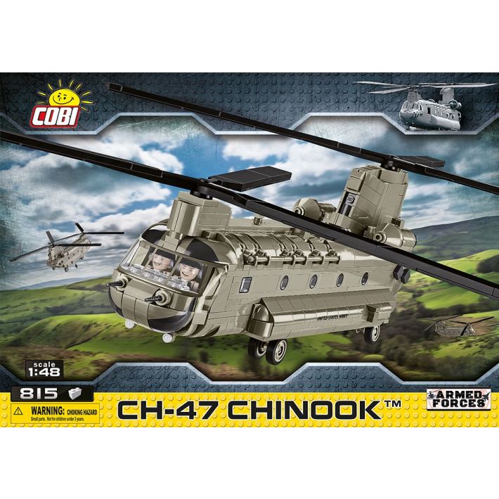 COBI CH-47 Chinook Hubschrauber Klemmbaustein-Modell im Maßstab 1:48 – 815 Teile, Set 5807