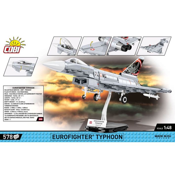 COBI Eurofighter Typhoon Klemmbaustein-Modell im Maßstab 1:48 – 578 Teile, Set 5850 – Ansicht 2
