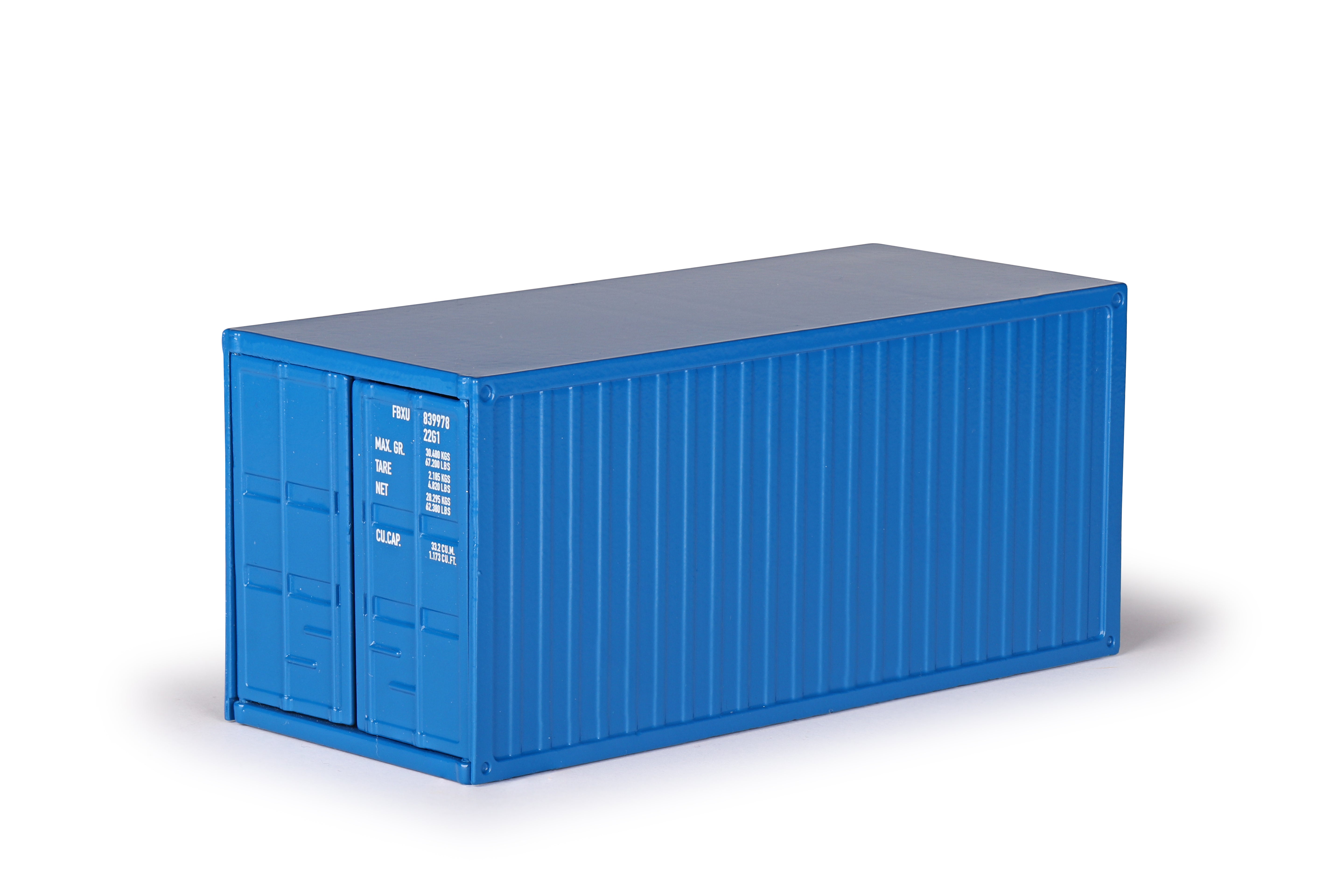 Conrad Seefrachtcontainer 20 Fuß neutral blau – Diecast Sammler-Zubehör im Maßstab 1:50, Art. 99928/17 – Ansicht 2