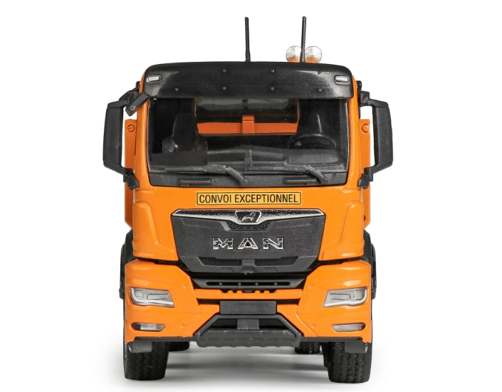 CONRAD Modelle I 81247/01 I MEILLER Dreiseitenkipper auf MAN NN 4-achs mit Tiefladeanhänger (1:50) "LISE & FILS"