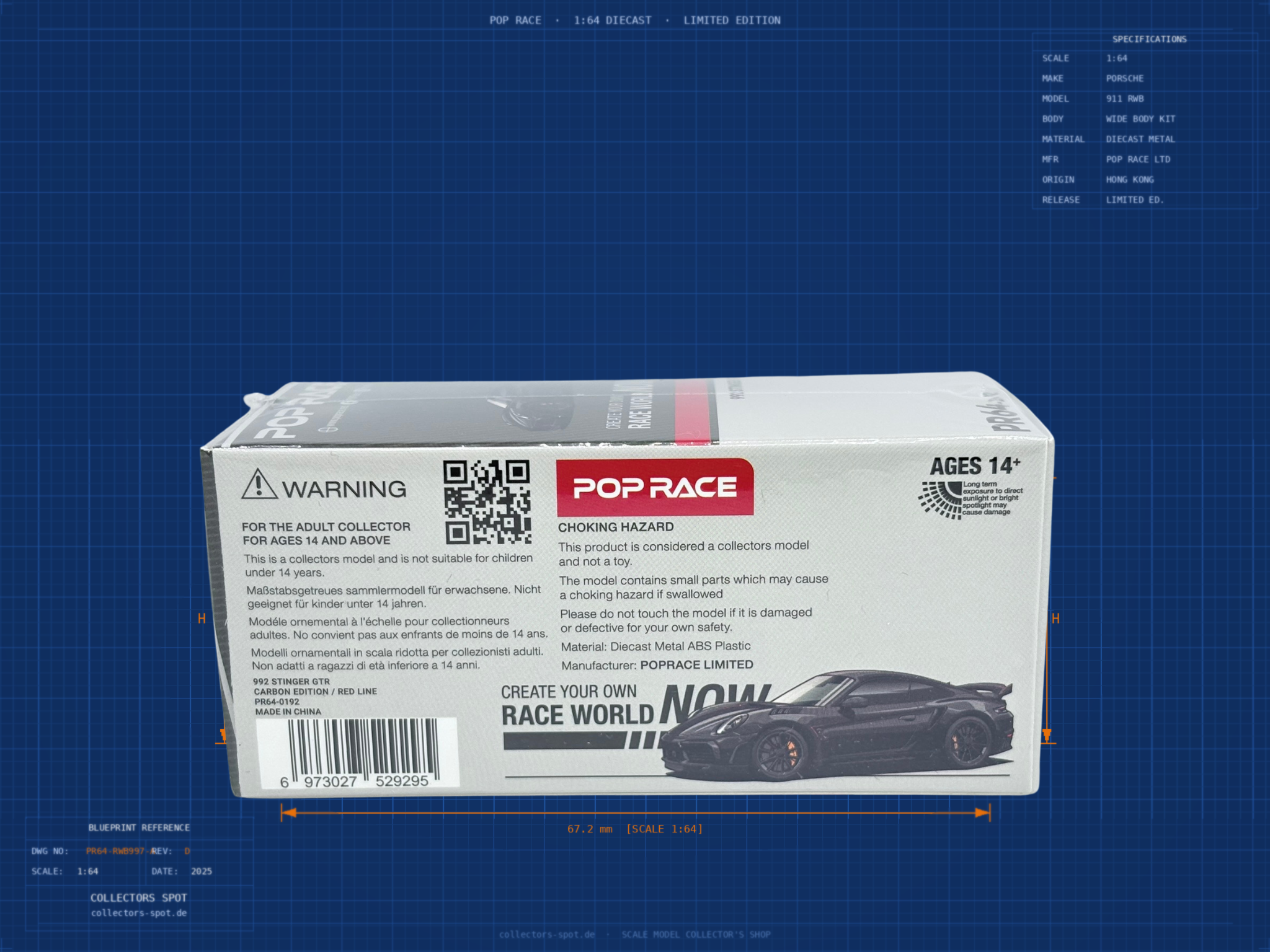 PORSCHE 992 Stinger GTR (1:64) - PR64-192