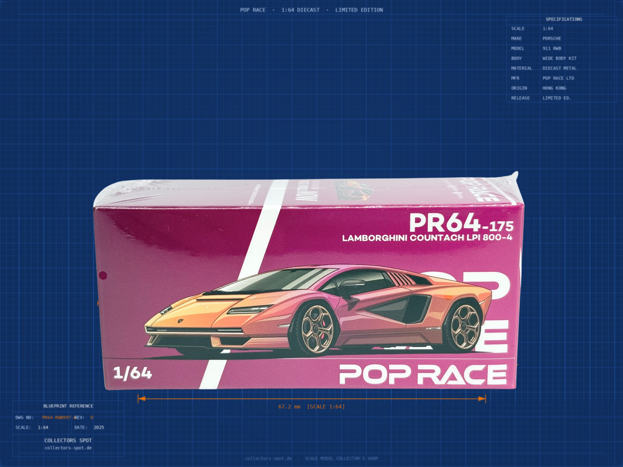 LAMBORGHINI Countach LPI 800-4 (1:64) - PR64-175 front