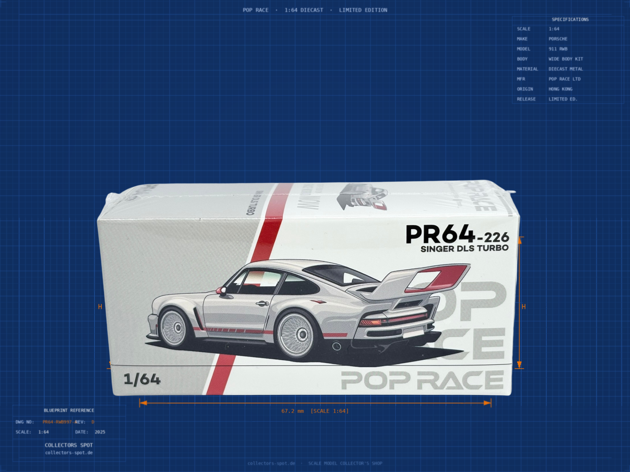 PORSCHE Singer DLS Turbo (1:64) - PR64-226
