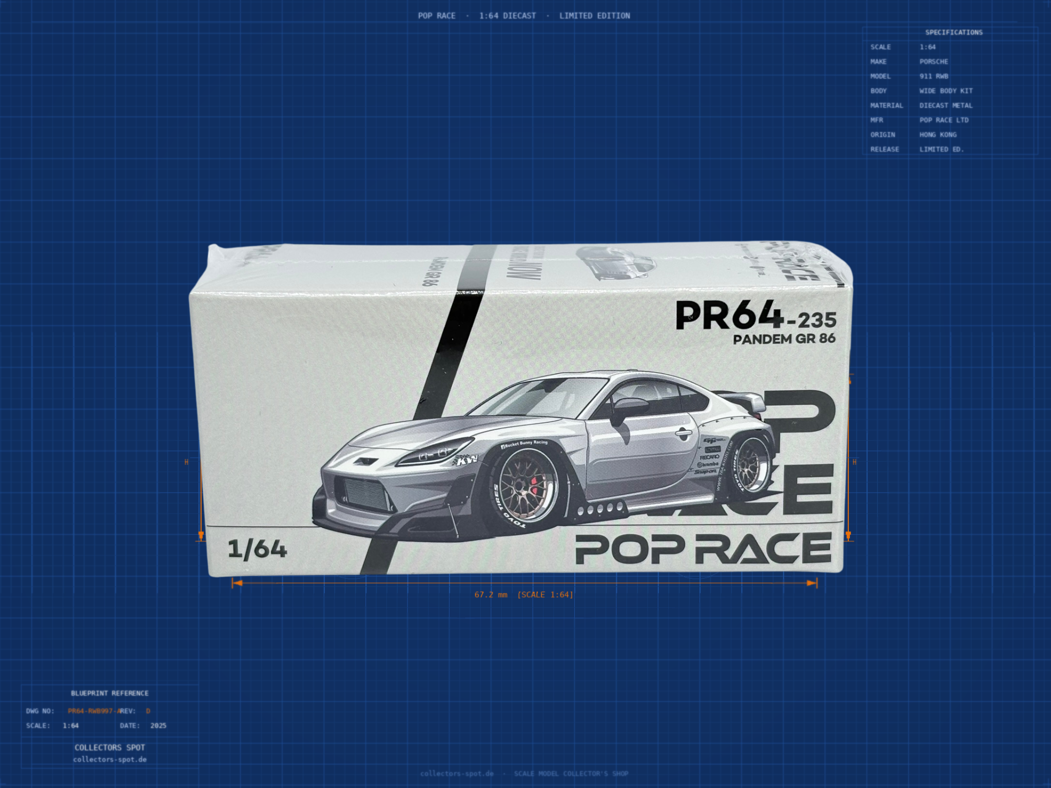TOYOTA Pandem GR 86 1:64 - PR64-235 front