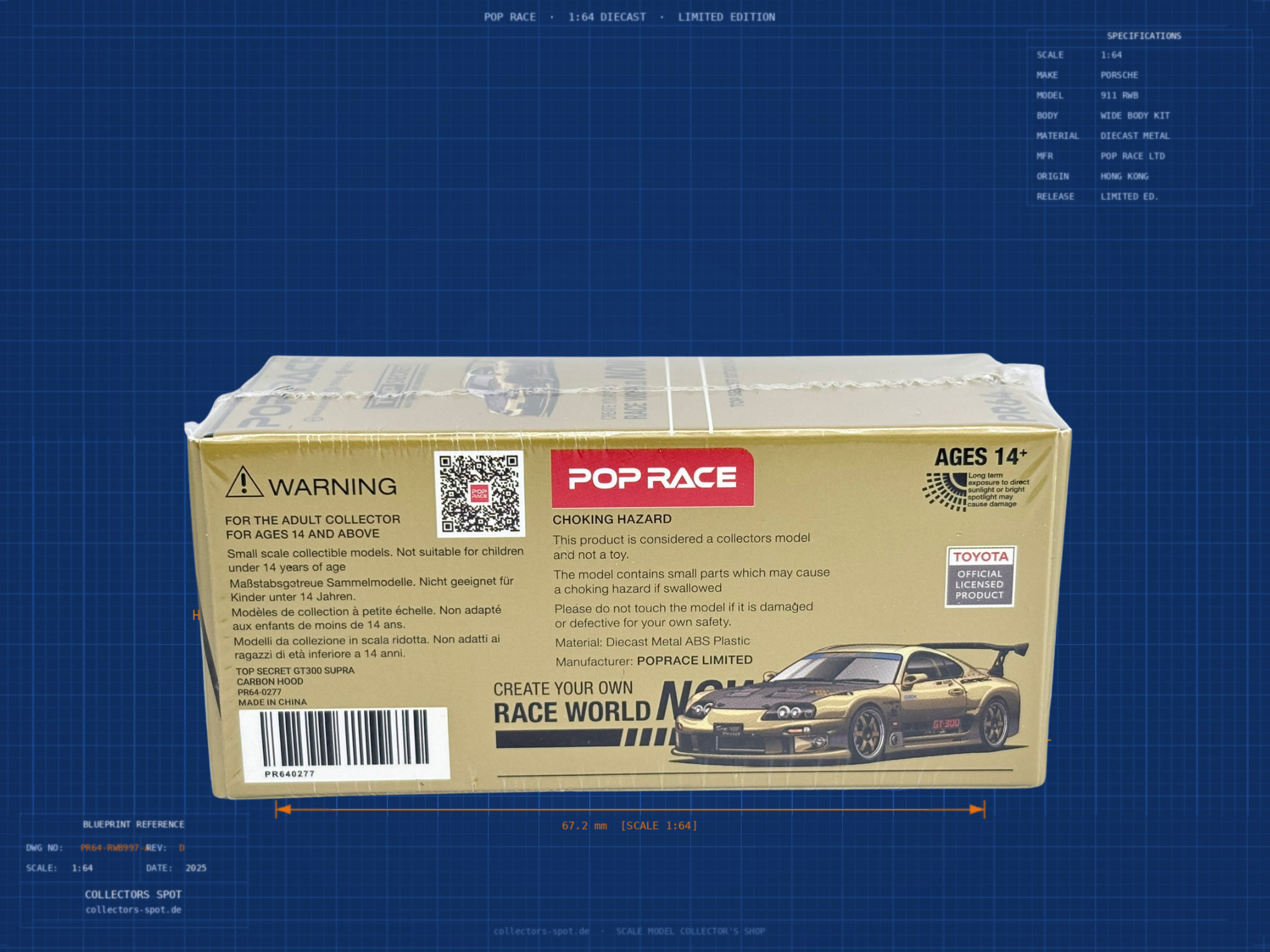 TOYOTA Supra GT300 Supra "Top Secret" (1:64) - PR64-277 back