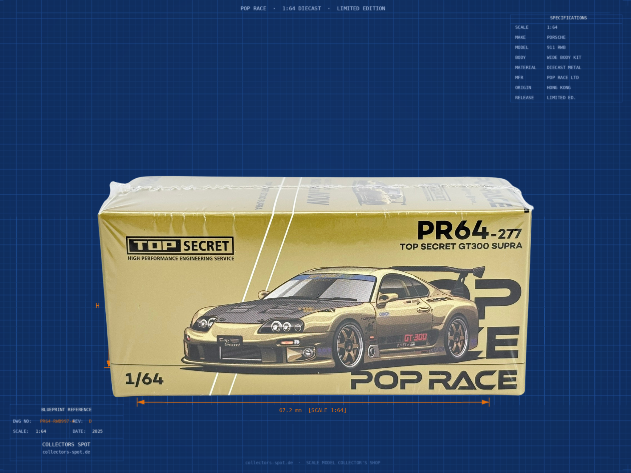 TOYOTA Supra GT300 Supra "Top Secret" (1:64) - PR64-277 front