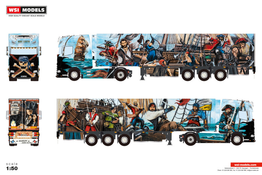 WSI DAF XG+ 4x2 mit Reefer-Kühlauflieger „Heide Logistik“ – Diecast Sammlermodell im Maßstab 1:50, Art. 01-4840 – Ansicht 2