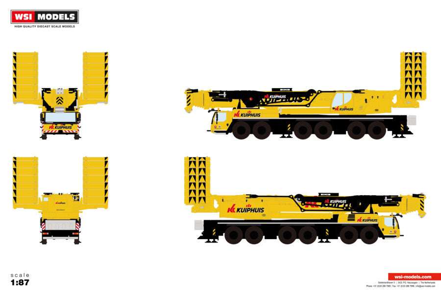 WSI Liebherr LTM 1400-6.1 Mobilkran „Kuiphuis Kraanverhuur“ – Diecast Sammlermodell im Maßstab 1:87, Art. 71-2053