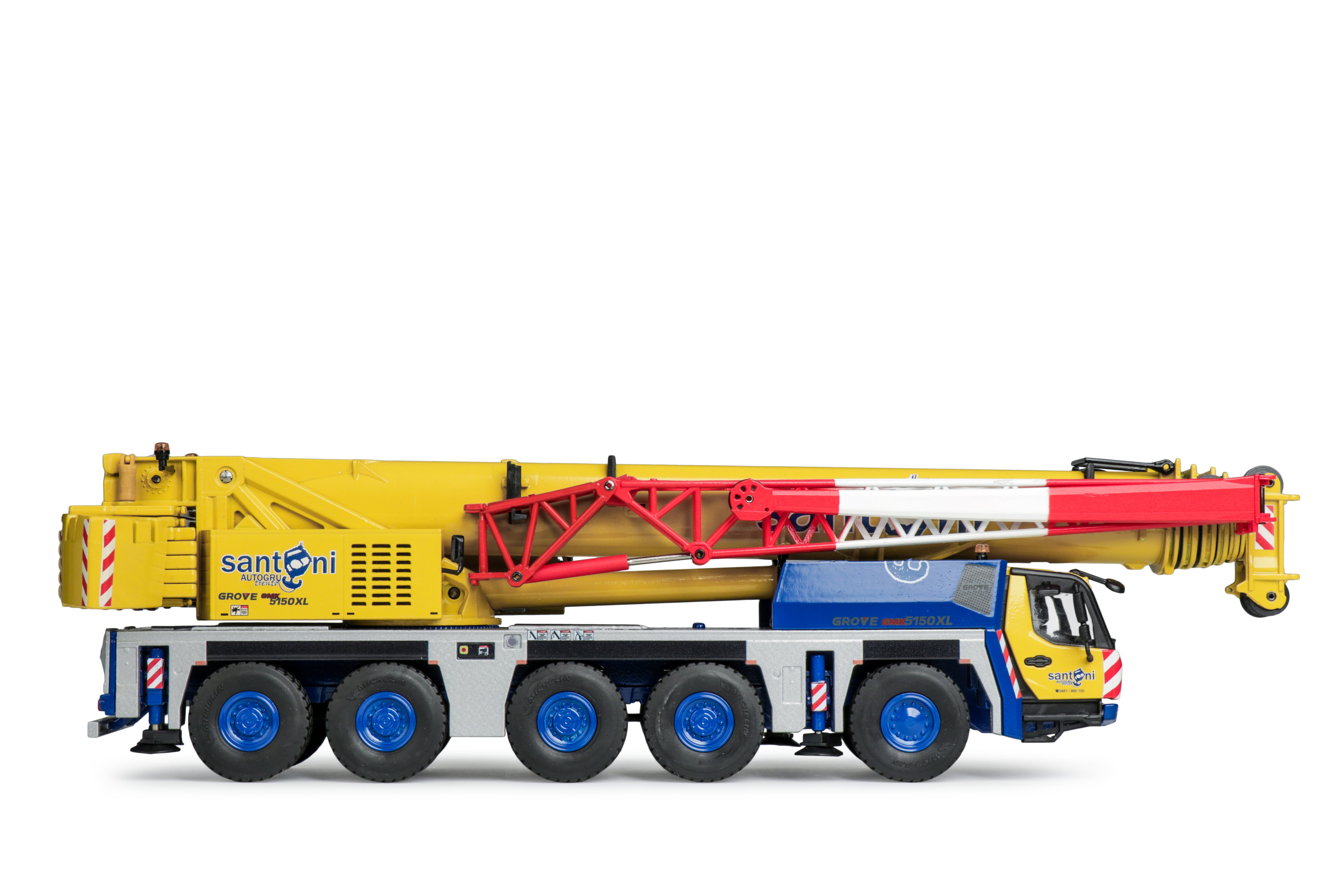Conrad Grove GMK 5150XL All-Terrain-Kran „SANTONI“ – Seitenansicht rechts, Diecast Sammlermodell im Maßstab 1:50, Art. 2125/06