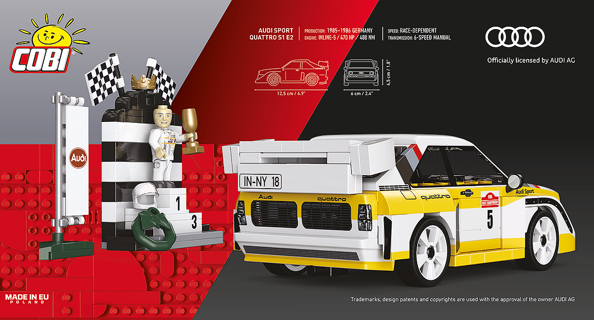COBI Audi Sport Quattro S1 E2 Rally Legend 1985 – Verpackung Rückseite – Klemmbausteine Set 24668 – Ansicht 6