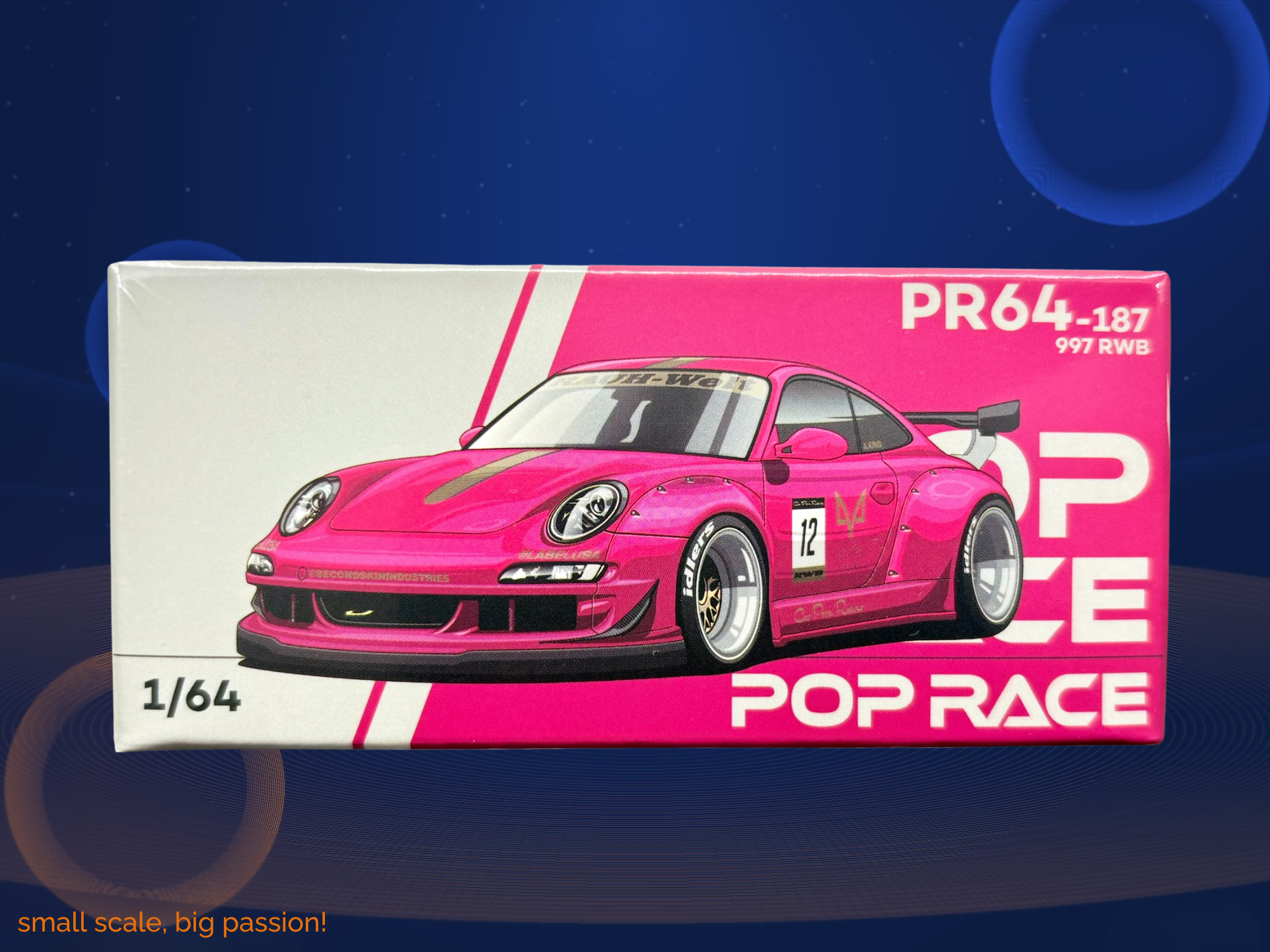 Pop Race Porsche 911 (997) RWB „AVA“ in Pink – Diecast Sammlermodell im Maßstab 1:64, Art. PR640187