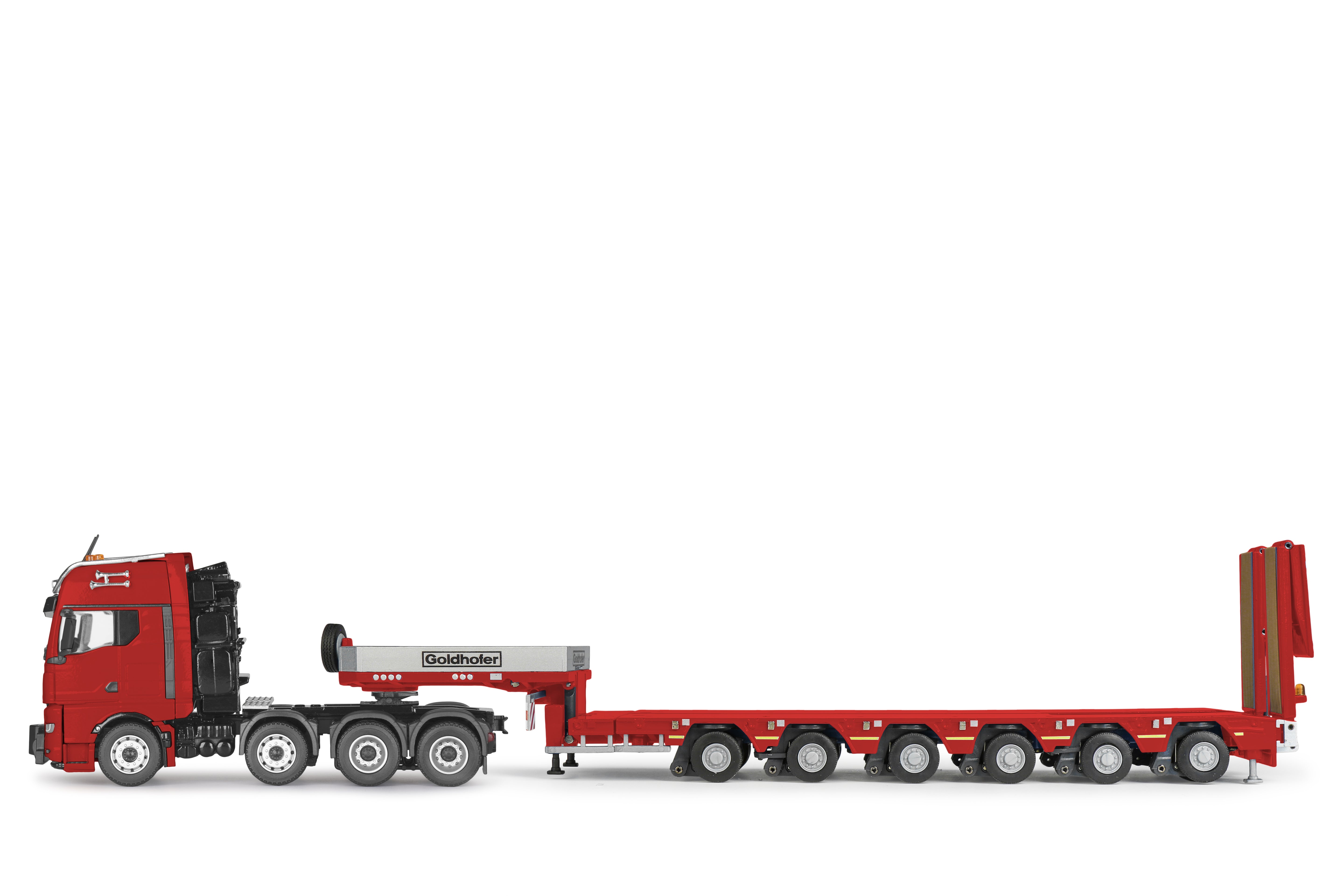 Conrad MAN TG GX Schwerlastzugmaschine mit Goldhofer Arcus PK6 – Diecast Sammlermodell im Maßstab 1:50, Art. 80256/0