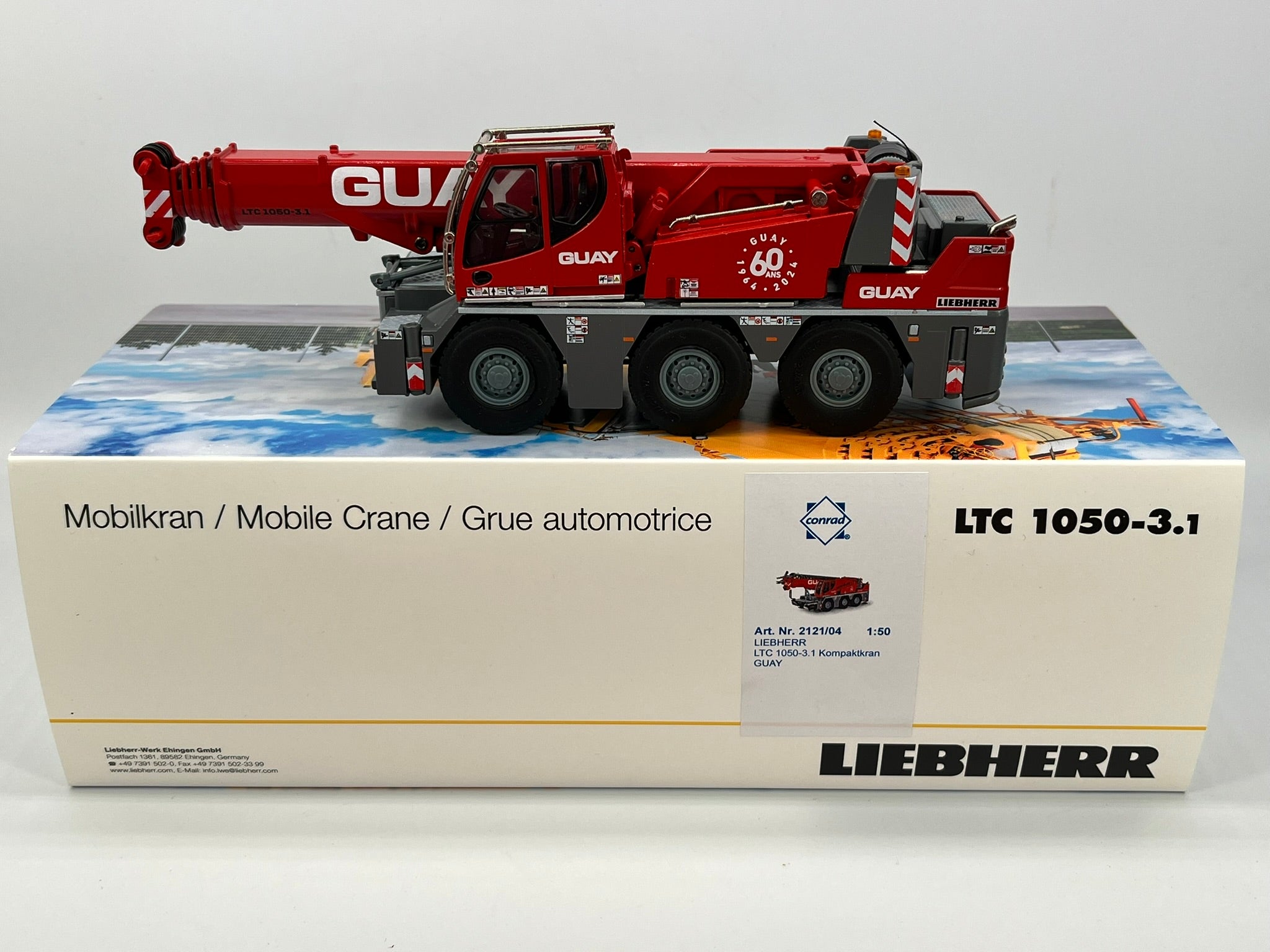 Baumaschinenmodell Liebherr LTC1050 Kompaktkran 1:50 Box