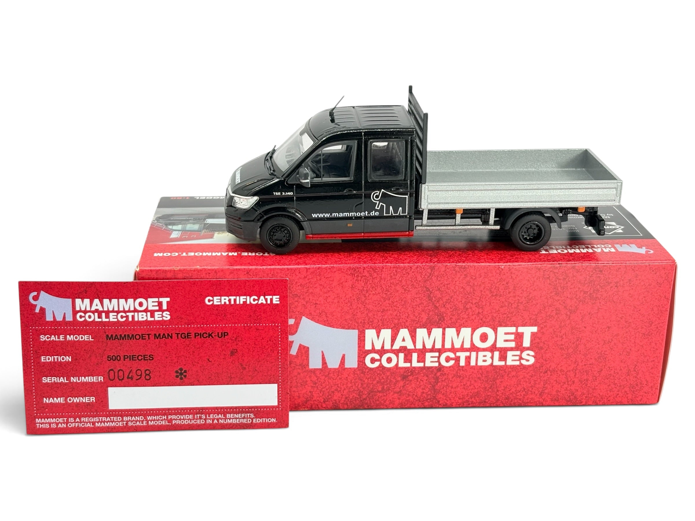 Conrad MAN TGE Pritschenwagen mit Doppelkabine „Mammoet“ – Diecast-Sammlermodell 1:50, Art. 1616/05 – Ansicht 6