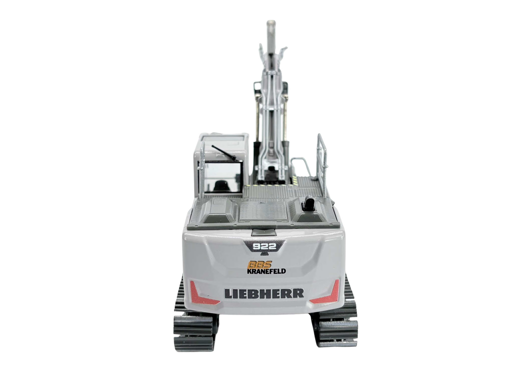Conrad Liebherr R 922 V Hydraulikbagger in der Sonderausführung „Kranfeld" – Diecast Sammlermodell im Maßstab 1:50, Zinkdruckguss