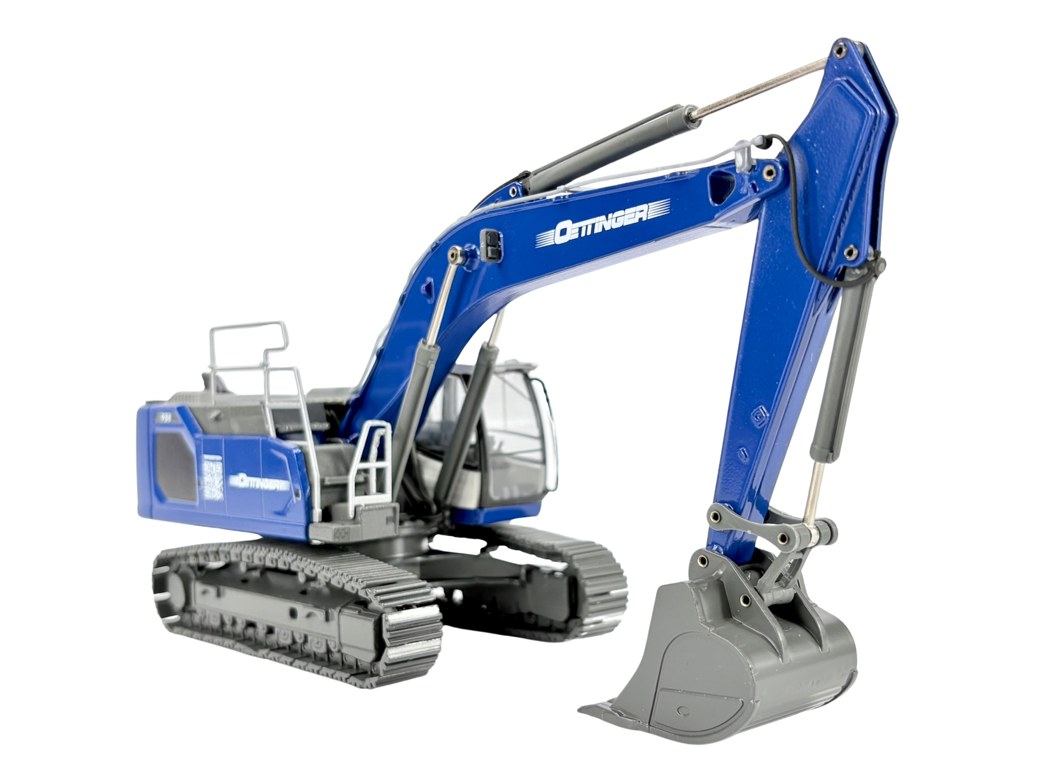 Conrad Liebherr R 938 V Hydraulikbagger in der Werbeausführung der Oettinger Gruppe Malsch – Diecast Sondermodell im Maßstab 1:50, Zinkdruckguss, Art. 2215/28