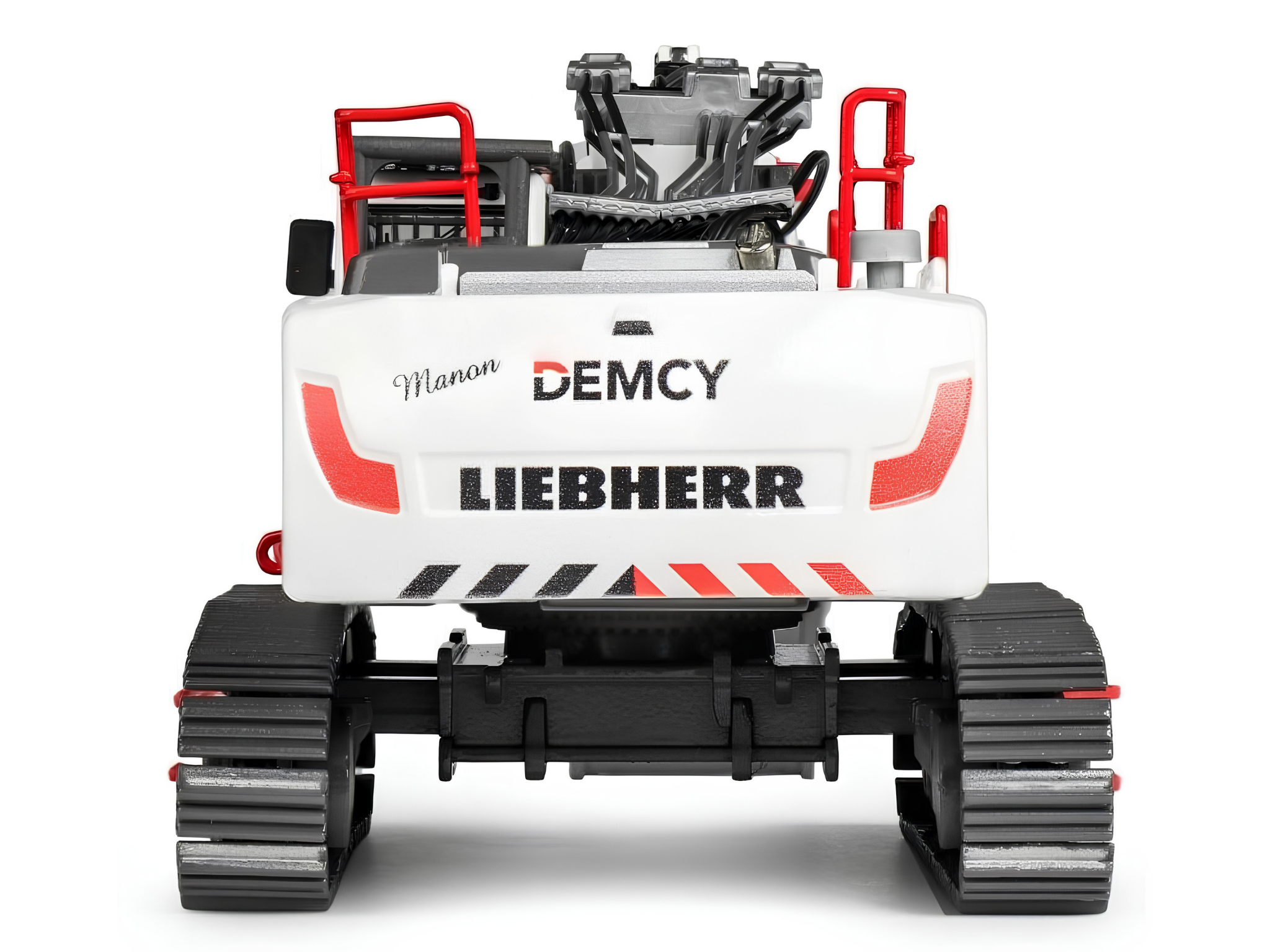 Conrad Liebherr R 940 Demolition Hydraulikbagger in der Werbeausführung DEMCY (Eiffage Génie Civil) – Diecast Sondermodell im Maßstab 1:50, Zinkdruckguss mit wechselbarer Abbruchausrüstung, Art. 2222/03