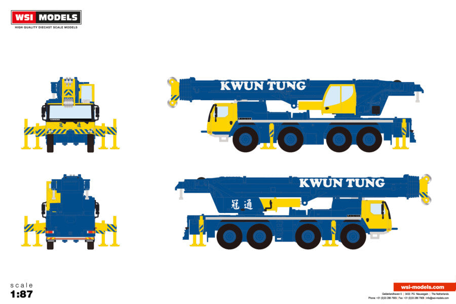 WSI Liebherr LTM 1120-4.1 Mobilkran „Kwun Tung“ – Diecast Sammlermodell im Maßstab 1:87, Art. 71-2051 – Ansicht 2