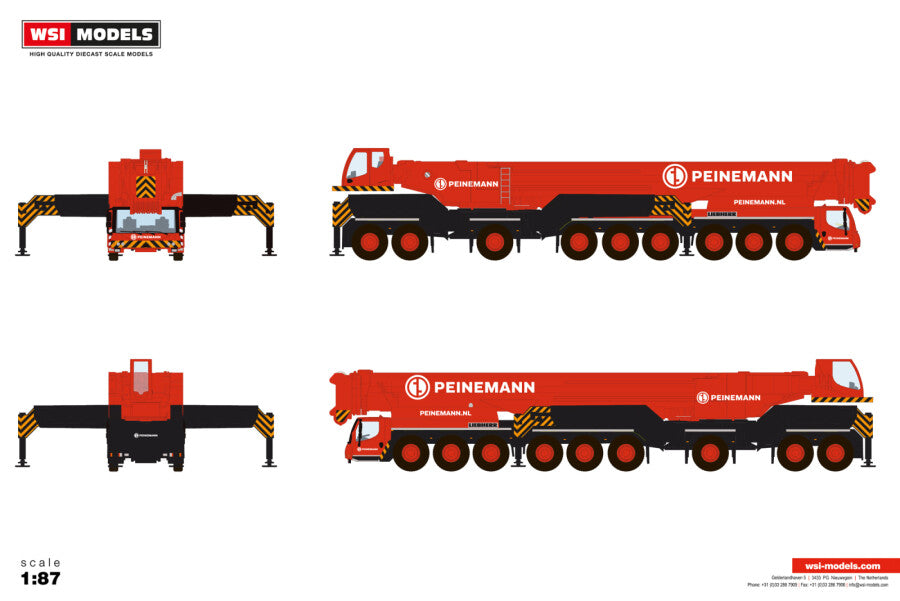 WSI Liebherr LTM 1750-9.1 Mobilkran „Peinemann“ – Diecast Sammlermodell im Maßstab 1:87, Art. 71-2055
